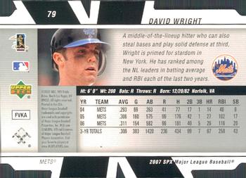 2007 SPx #79 David Wright Back