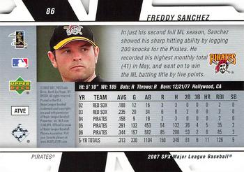 2007 SPx #86 Freddy Sanchez Back