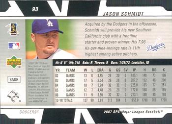 2007 SPx #93 Jason Schmidt Back