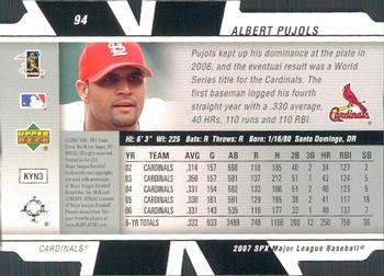 2007 SPx #94 Albert Pujols Back