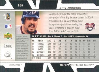 2007 SPx #100 Nick Johnson Back