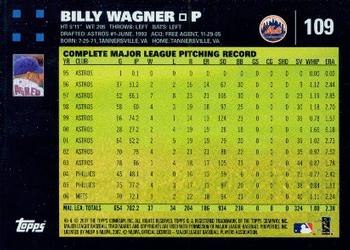 2007 Topps #109 Billy Wagner Back