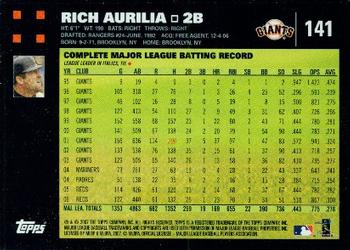 2007 Topps #141 Rich Aurilia Back