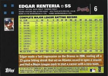 2007 Topps #6 Edgar Renteria Back