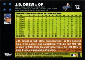 2007 Topps #12 J.D. Drew Back