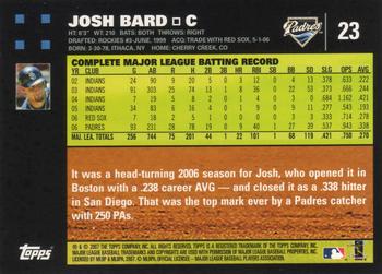 2007 Topps #23 Josh Bard Back