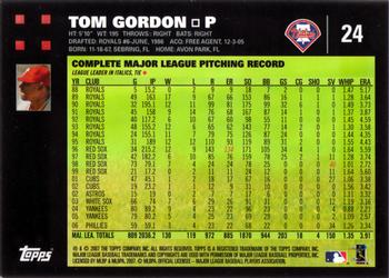 2007 Topps #24 Tom Gordon Back