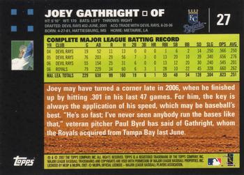 2007 Topps #27 Joey Gathright Back
