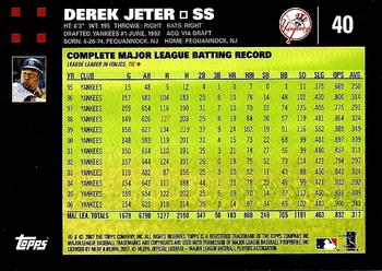 2007 Topps #40 Derek Jeter Back