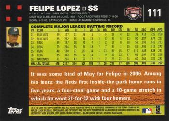 2007 Topps #111 Felipe Lopez Back