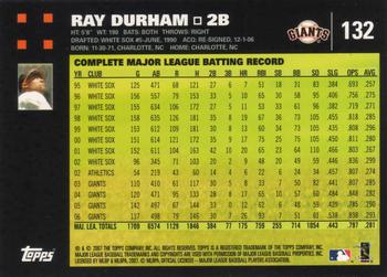 2007 Topps #132 Ray Durham Back