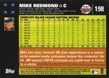 2007 Topps #198 Mike Redmond Back