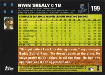 2007 Topps #199 Ryan Shealy Back