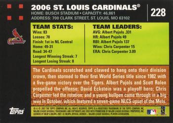 2007 Topps #228 St. Louis Cardinals Back
