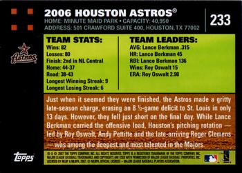 2007 Topps #233 Houston Astros Back