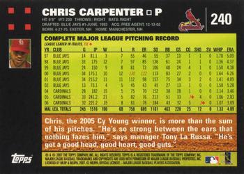 2007 Topps #240 Chris Carpenter Back