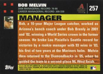 2007 Topps #257 Bob Melvin Back