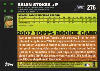 2007 Topps #276 Brian Stokes Back