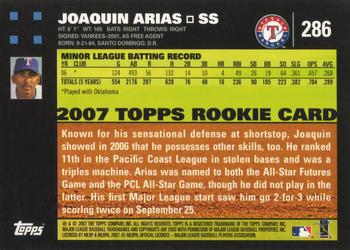 2007 Topps #286 Joaquin Arias Back