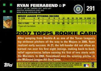 2007 Topps #291 Ryan Feierabend Back