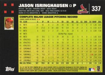 2007 Topps #337 Jason Isringhausen Back