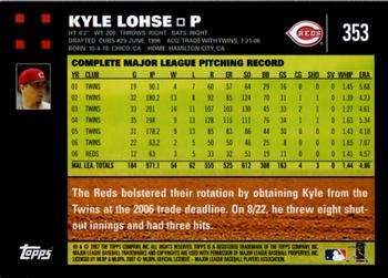 2007 Topps #353 Kyle Lohse Back