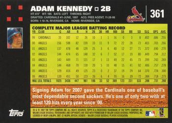 2007 Topps #361 Adam Kennedy Back