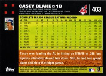 2007 Topps #403 Casey Blake Back