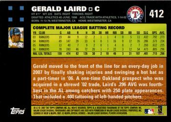 2007 Topps #412 Gerald Laird Back
