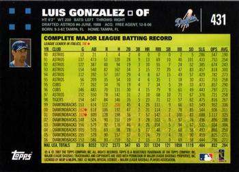 2007 Topps #431 Luis Gonzalez Back