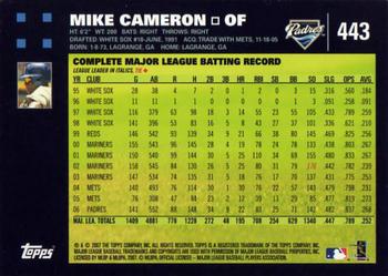 2007 Topps #443 Mike Cameron Back