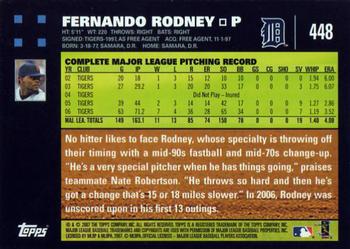 2007 Topps #448 Fernando Rodney Back