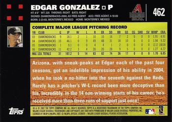 2007 Topps #462 Edgar Gonzalez Back