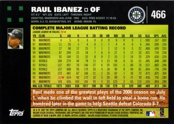 2007 Topps #466 Raul Ibanez Back