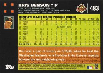 2007 Topps #483 Kris Benson Back