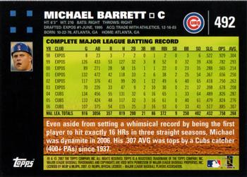 2007 Topps #492 Michael Barrett Back