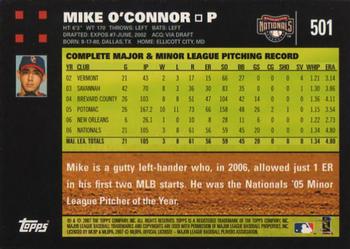 2007 Topps #501 Mike O'Connor Back