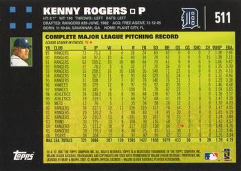2007 Topps #511 Kenny Rogers Back