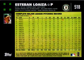 2007 Topps #518 Esteban Loaiza Back