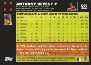 2007 Topps #522 Anthony Reyes Back