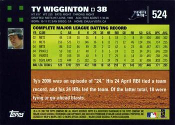 2007 Topps #524 Ty Wigginton Back