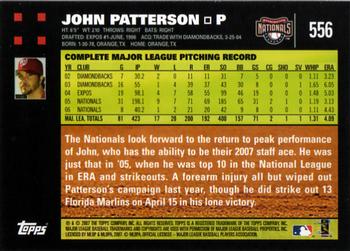 2007 Topps #556 John Patterson Back
