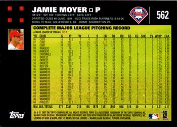 2007 Topps #562 Jamie Moyer Back