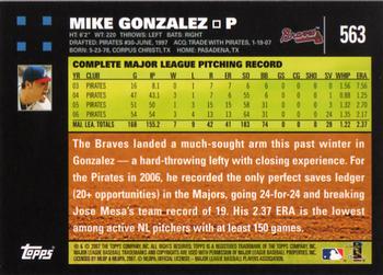2007 Topps #563 Mike Gonzalez Back