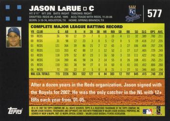 2007 Topps #577 Jason LaRue Back