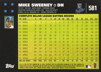 2007 Topps #581 Mike Sweeney Back