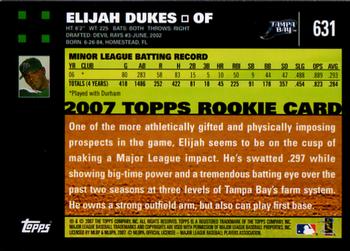 2007 Topps #631 Elijah Dukes Back