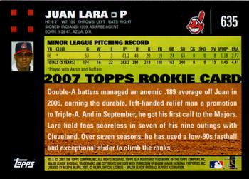 2007 Topps #635 Juan Lara Back