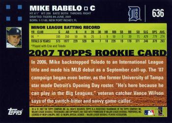 2007 Topps #636 Mike Rabelo Back