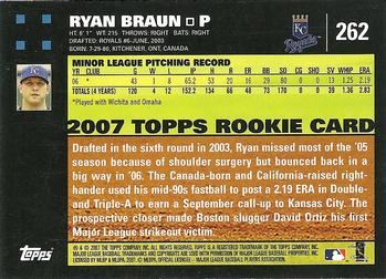  2007 Topps #262 Ryan Braun NM-MT RC Rookie Kansas City Royals  Baseball : Collectibles & Fine Art